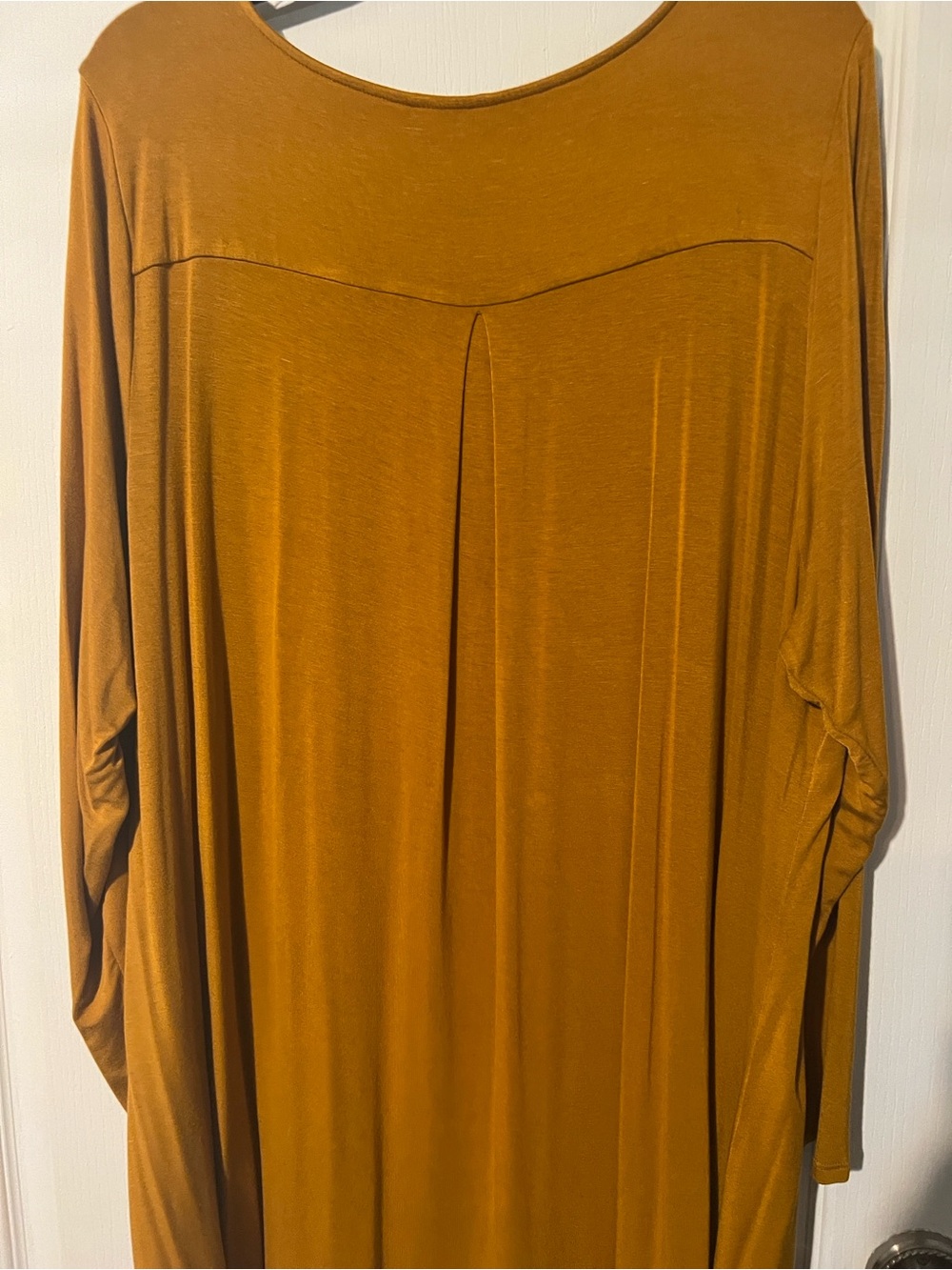 intro. Women's Mustard Long Sleeve Swing Top - Picture 3 of 4